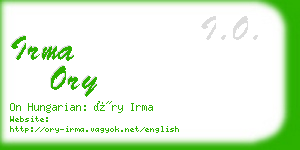 irma ory business card